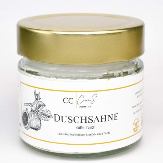 Sulfatfreies Duschgel für empfindliche Haut mit cremiger Textur und sinnlich süßem Feigenduft